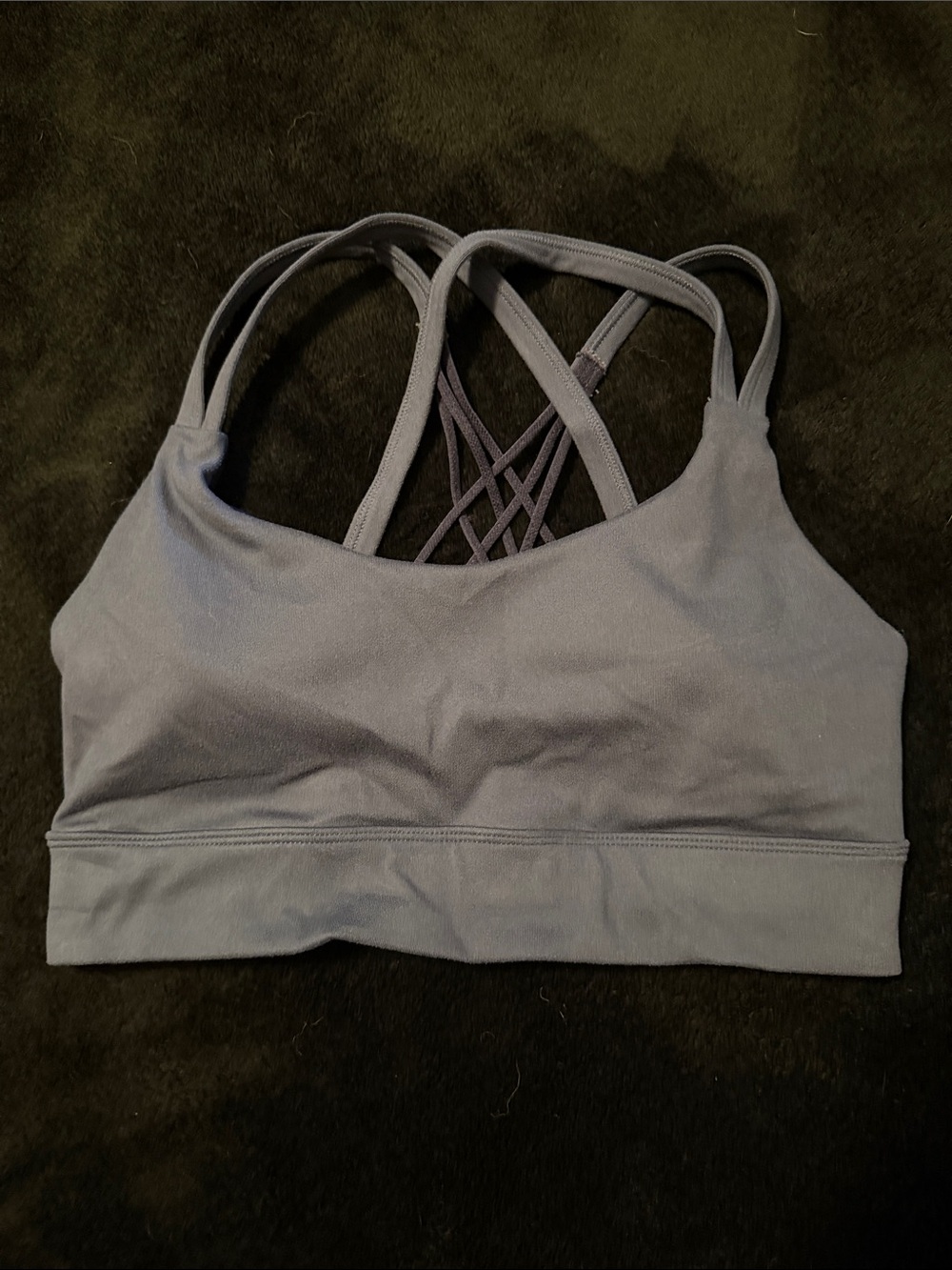 Crisscross Back Sports Bra - Gray